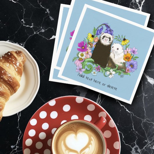 かわいいフェレットフローラ スタンダードカクテルナプキン