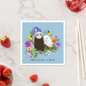 かわいいフェレットフローラ スタンダードカクテルナプキン (インサイチュ)