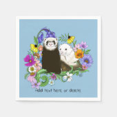 かわいいフェレットフローラ スタンダードカクテルナプキン (正面)