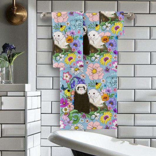 かわいいフェレットフローラ バスタオルセット