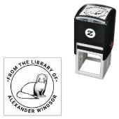 かわいいフェレット図書館の本の名前 セルフインキングスタンプ (インサイチュ)