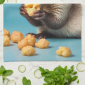かわいいフェレー食べ物トのチーズパフ キッチンタオル (折り畳み)
