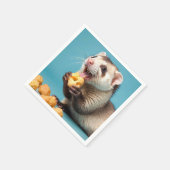 かわいいフェレー食べ物トのチーズパフ スタンダードカクテルナプキン (角)