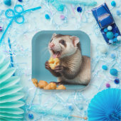 かわいいフェレー食べ物トのチーズパフ ペーパープレート (パーティー)