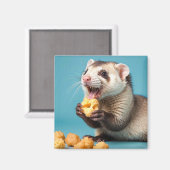 かわいいフェレー食べ物トのチーズパフ マグネット (正面/裏面)