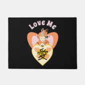 かわいいフォックスコスプレラブハート ドアマット (正面)