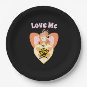 かわいいフォックスコスプレラブハート ペーパープレート (正面)