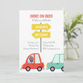 かわいいフォトカーパーティの招待状 招待状 (スタンド正面)