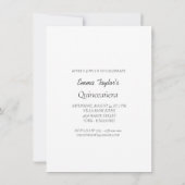 かわいいフォトキンセニェラ誕生日パーティーの招待 招待状 (裏面)