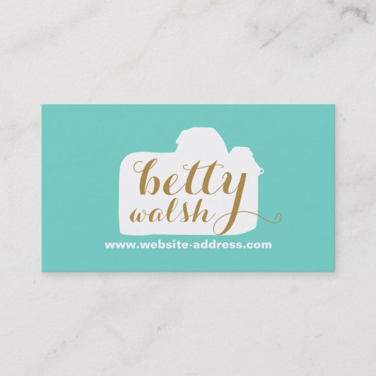 かわいいフォトグラファーのカメラロゴ写真 名刺 (正面)