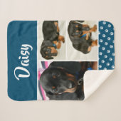 かわいいフォトコラージュのペット犬の名前 シェルパブランケット (正面(横))