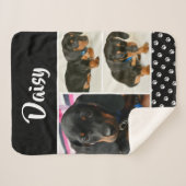 かわいいフォトコラージュのペット犬の名前 シェルパブランケット (正面(横))