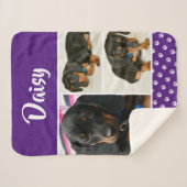 かわいいフォトコラージュのペット犬の名前 シェルパブランケット (正面(横))