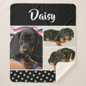 かわいいフォトコラージュのペット犬の名前 シェルパブランケット (正面)