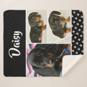 かわいいフォトコラージュのペット犬の名前 シェルパブランケット (正面(横))