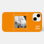 かわいいフォトドッグ独身のイニシャルオレンジ Case-Mate iPhoneケース (裏面 (横))