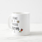 かわいいフォトホームはママがいる場所 コーヒーマグカップ (正面左)