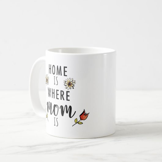 かわいいフォトホームはママがいる場所 コーヒーマグカップ (正面左)