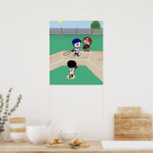 かわいいフォト顔テンプレート野球選手 ポスター (キッチン)