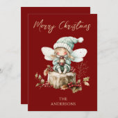 かわいいフォレストコアホリデーフェアリー シーズンカード (正面/裏面)