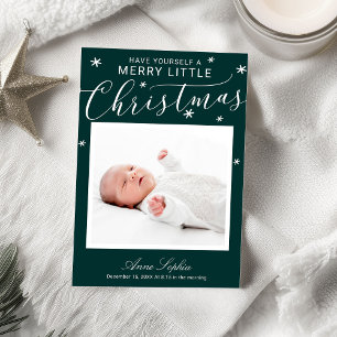 かわいいフォントのクリスマス誕生お知らせフォト シーズンカード
