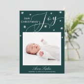 かわいいフォントのクリスマス 出生お知らせ 写真 シーズンカード (スタンド正面)