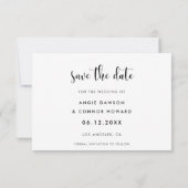 かわいいフォント日付の写真カードを保存 案内状 (裏面)