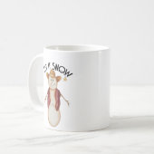 かわいいフォークアートカウボーイ雪だるま コーヒーマグカップ (正面左)