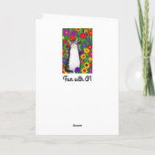 かわいいフォークアートキャットことわざハイオブフラワー カード (裏面)