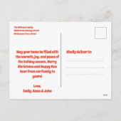 かわいいフォークアートジンジャーパンと葉のクリスマス シーズンポストカード (裏面)