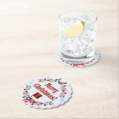 かわいいフォークアートメリークリスマスリース ペーパーコースター (インサイチュ)