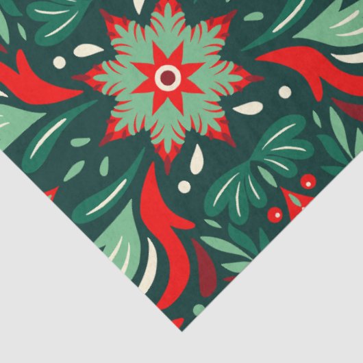 かわいいフォークアート抽象芸術クリスマス 薄葉紙 (詳細)