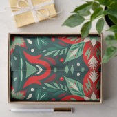 かわいいフォークアート抽象芸術クリスマス 薄葉紙 (ギフト)