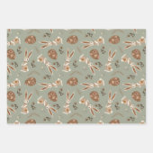 かわいいフォークバニー卵イースターかわいらしパターンおもしろい ラッピングペーパーシート (正面)