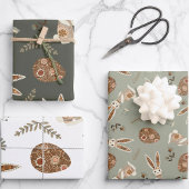 かわいいフォークバニー卵イースターかわいらしパターンおもしろい ラッピングペーパーシート