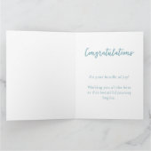 かわいいフォークフローラハートほこりっぽいブルーピンクベビーシャワー カード (内部)