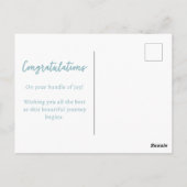 かわいいフォークフローラハートほこりっぽいブルーピンクベビーシャワー ポストカード (裏面)