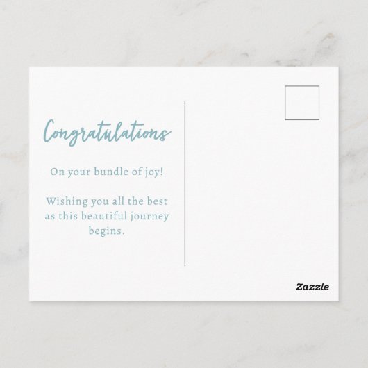 かわいいフォークフローラハートほこりっぽいブルーピンクベビーシャワー ポストカード (裏面)