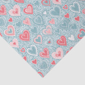 かわいいフォークフローラハートほこりっぽいブルーピンクベビーシャワー 薄葉紙 (詳細)