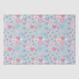 かわいいフォークフローラハートほこりっぽいブルーピンクベビーシャワー 薄葉紙