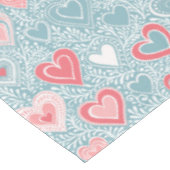 かわいいフォークフローラハートほこりっぽいブルー赤面ピンクガール テーブルクロス (アングル)