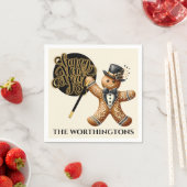 かわいいフォーマルジンジャーブレッドマン新年 スタンダードカクテルナプキン (インサイチュ)