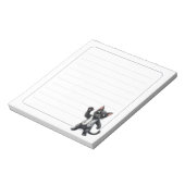 かわいいフォーマルブラックキャットタキシード罫線ノート ノートパッド (回転)