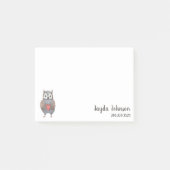 かわいいフクロウあなたの情報を追加 ポストイット (正面)