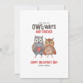 かわいいフクロウいつも永遠のバレンタインデー シーズンカード (正面)