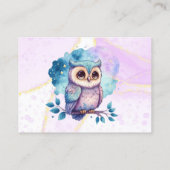 かわいいフクロウおむつラッフルガール赤ちゃんシャワー 名刺 (裏面)