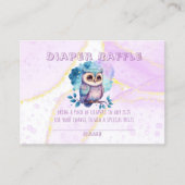 かわいいフクロウおむつラッフルガール赤ちゃんシャワー 名刺 (正面)