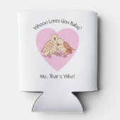 かわいいフクロウがあなたを愛するベイビーシャワーバレンタイン 缶クーラー (裏面)