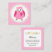 かわいいフクロウが付いているPlaydateのお母さんのテレホンカード コーリングカード (正面/裏面)