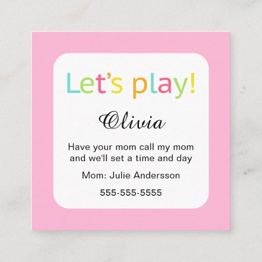 かわいいフクロウが付いているPlaydateのお母さんのテレホンカード コーリングカード (裏面)